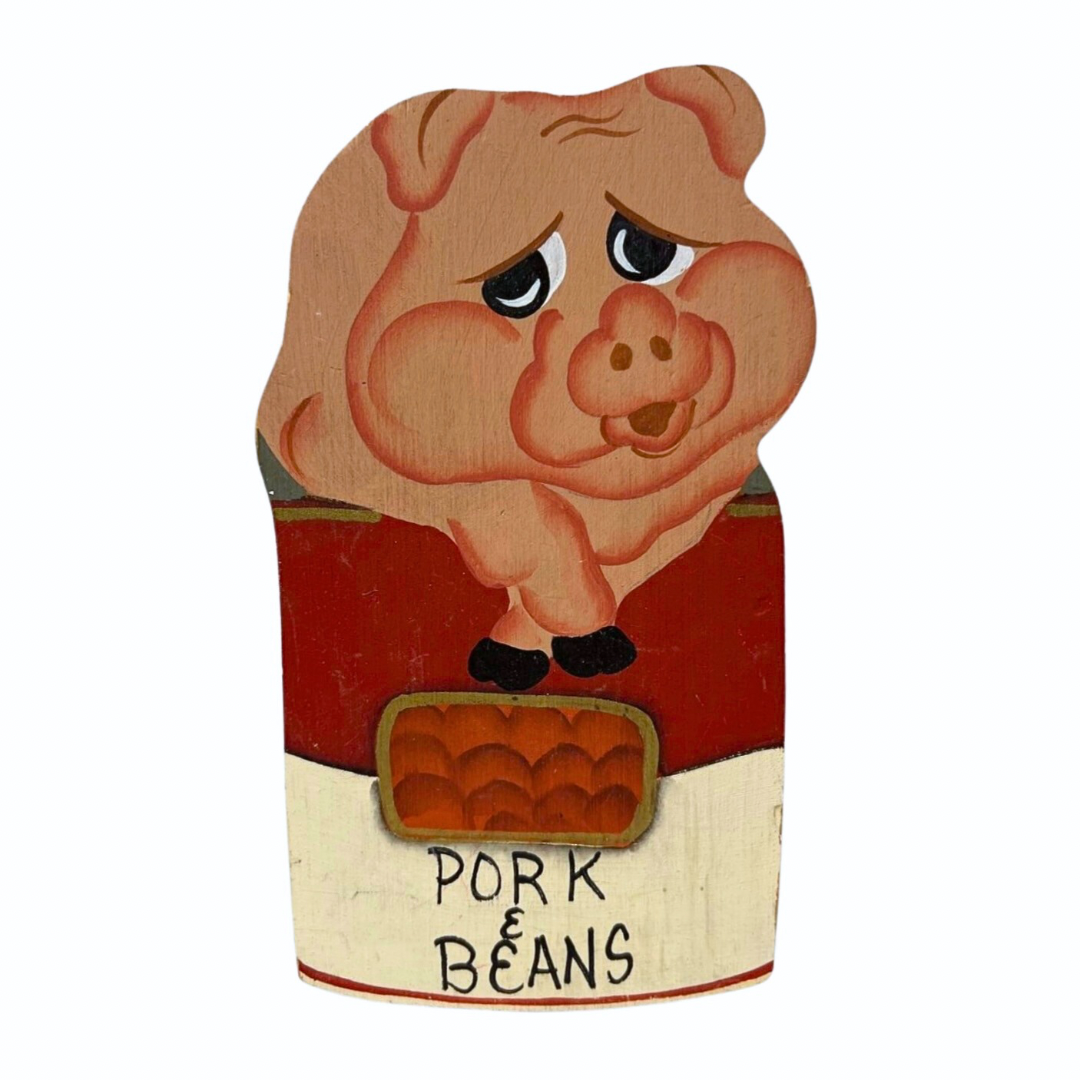 Set of 3 Soup Cans Funny Pork & Beans - Duck Soup Condensed Milk -Hand-Painted Farm Folk Art