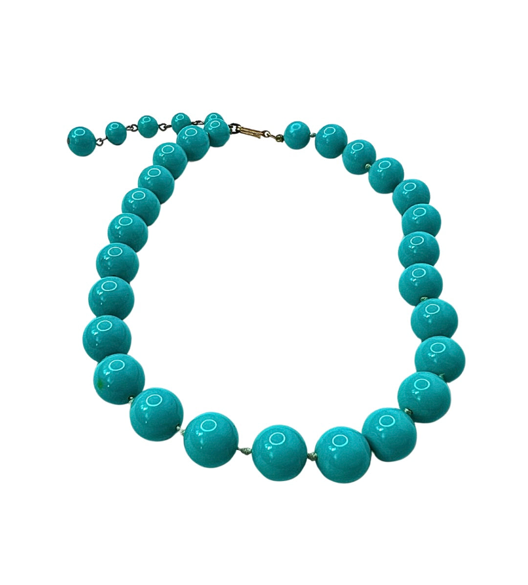 Vintage Turquoise Beaded Necklace 8”