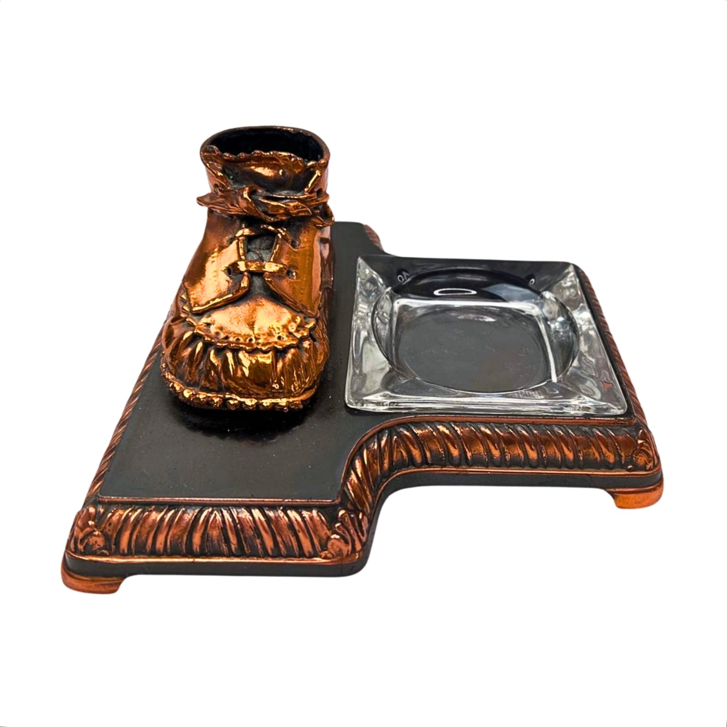 Vintage Brass Baby Shoe Ashtray Catchall Dish