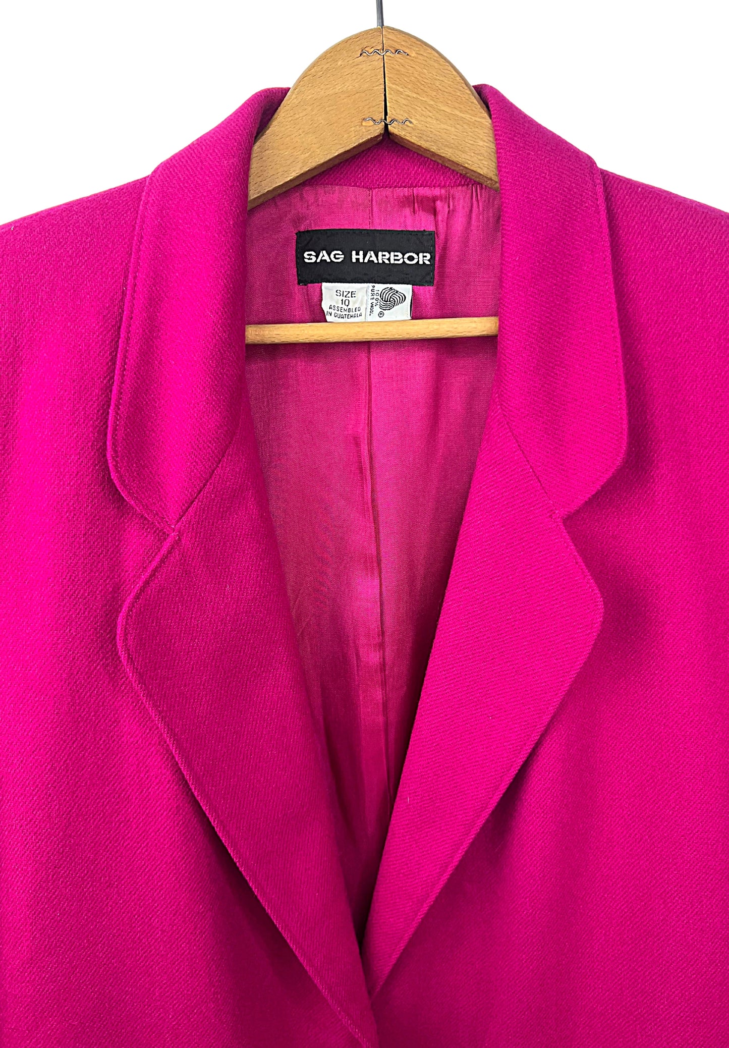 90’s Barbiecore Pink 100% Pure Wool Gold Button Blazer Size M