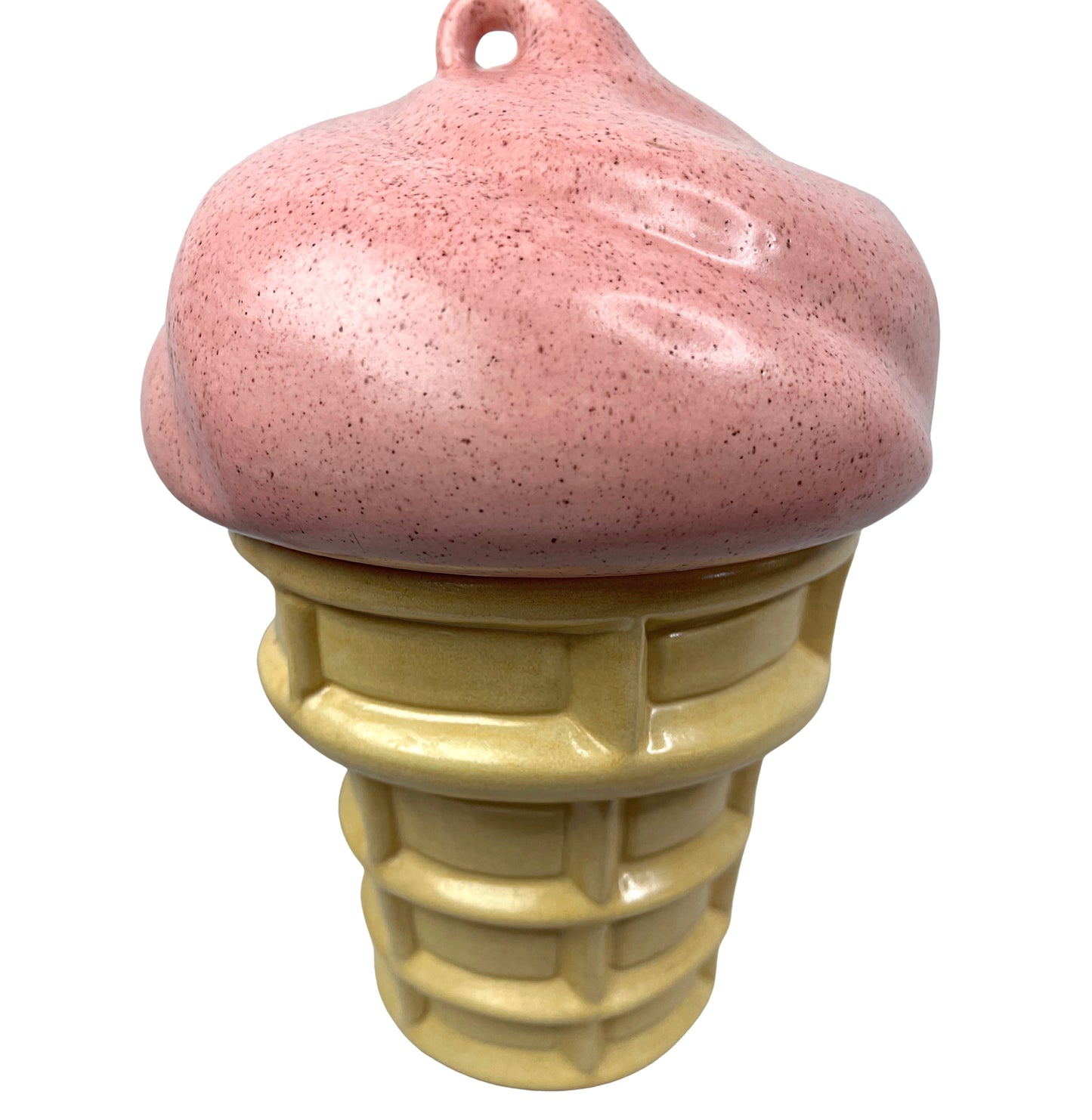 80s Pink Waffle Ice Cream Cone Cookie Jar