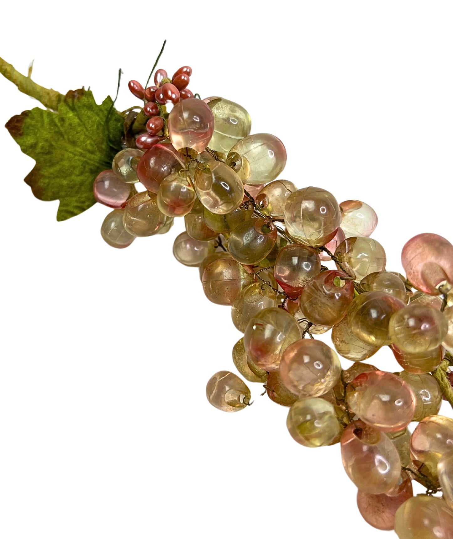 90s Champagne Glass Grapes Large Ceramic Fruit