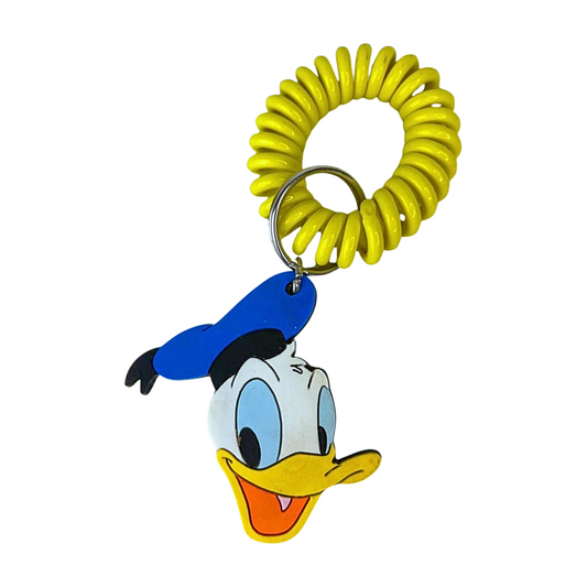 90s Donald Duck Walt Disney Spiral Coil Purse Charm Keychain