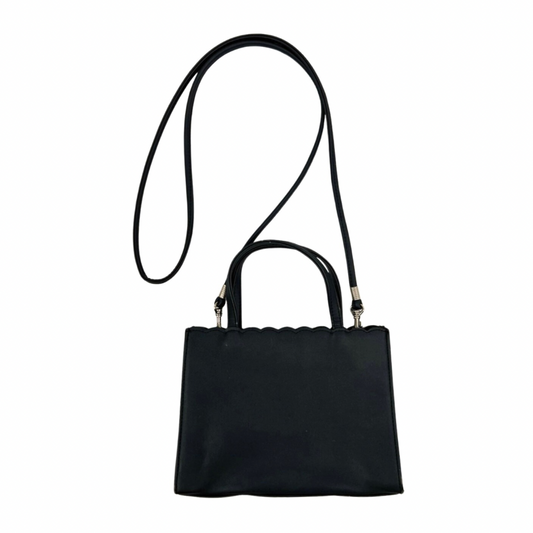 90s Black ESPRIT Scalloped Convertible Crossbody Clutch Purse