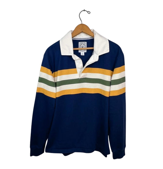 Lands’ End Rugby Collar Stripe Polo Size Medium