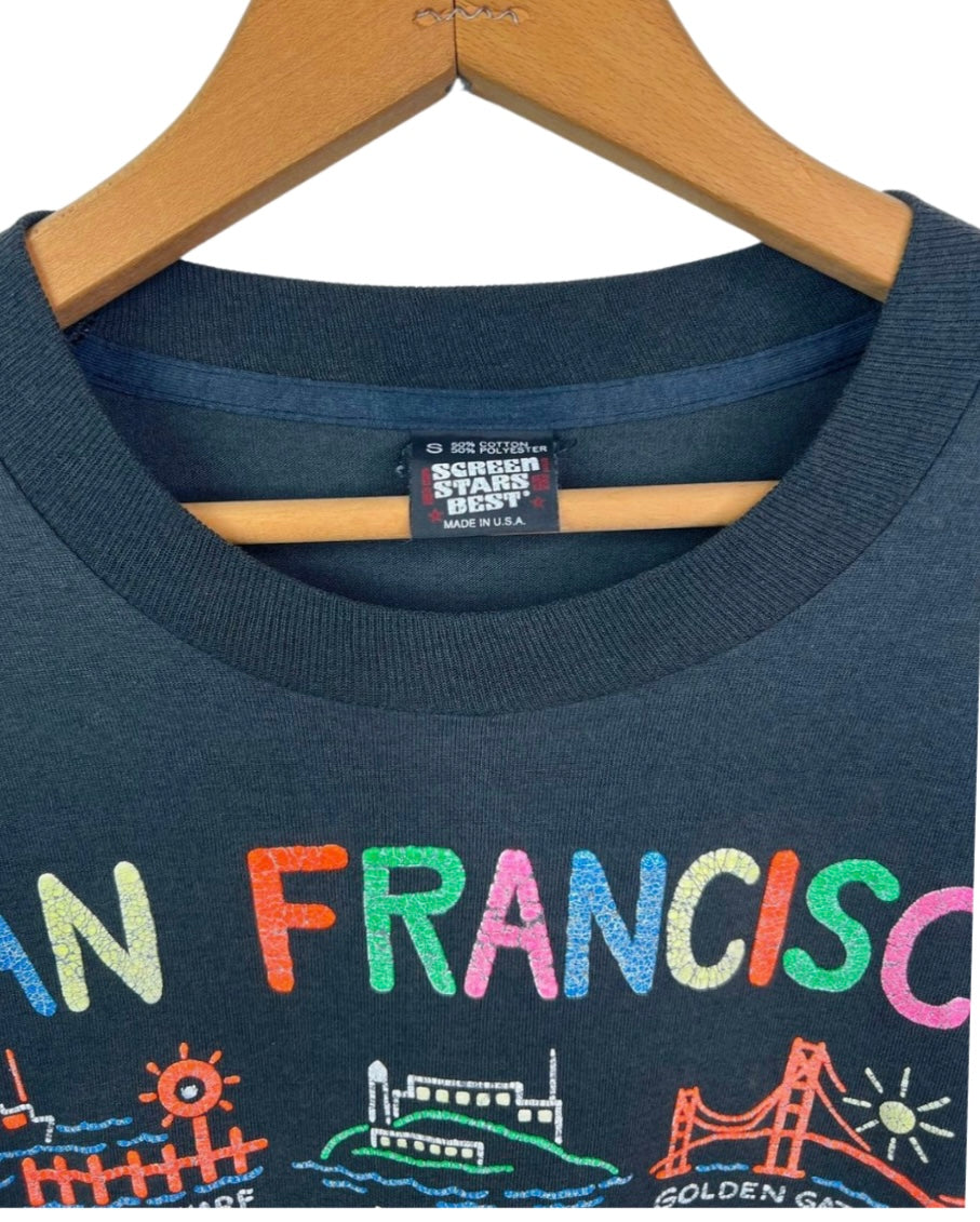 90’s San Francisco Alcatraz Golden Gate Bridge Candlestick Park Souvenir T-shirt Size S