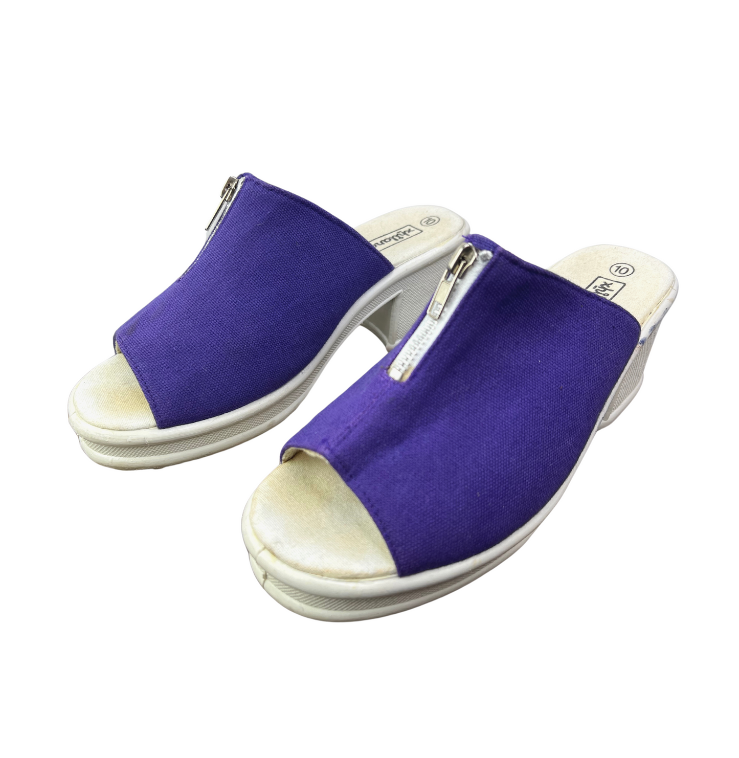 00’s Y2K Zipper Platform Chunky Sandals Size 10