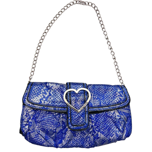 Betsey Johnson Y2K Purple Snakeskin Chain Strap Designer Purse
