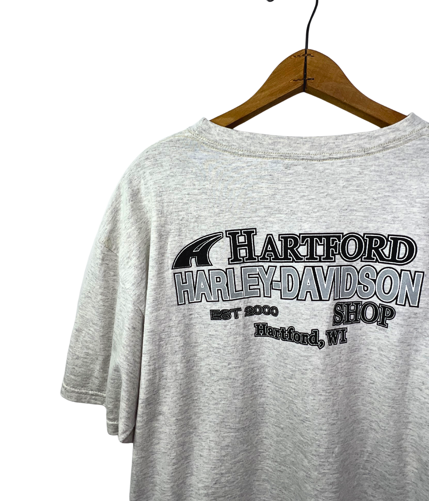 2000 Harley Davidson Motorcycle Hartford Wisconsin Pocket T-Shirt Size X-Large