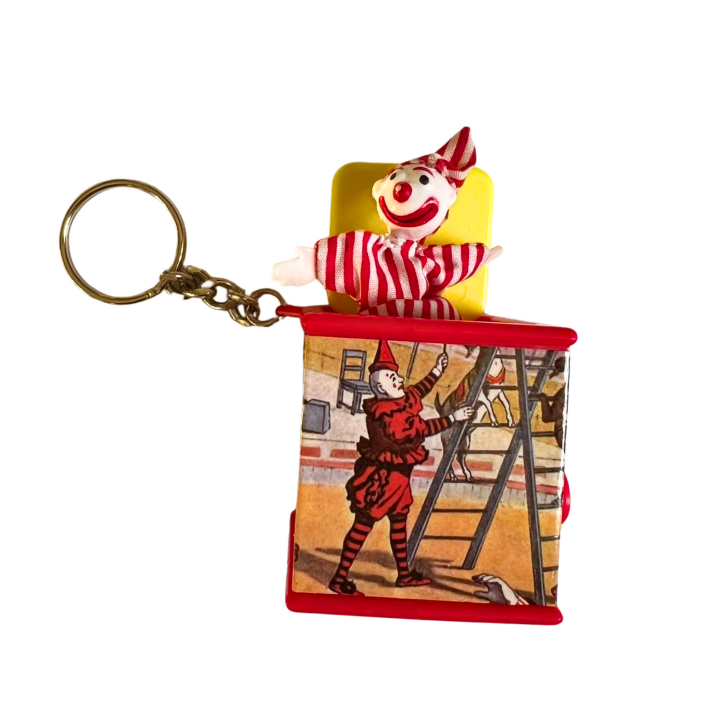 1998 Circus Jack in the Box Clown Keychain Purse Charm