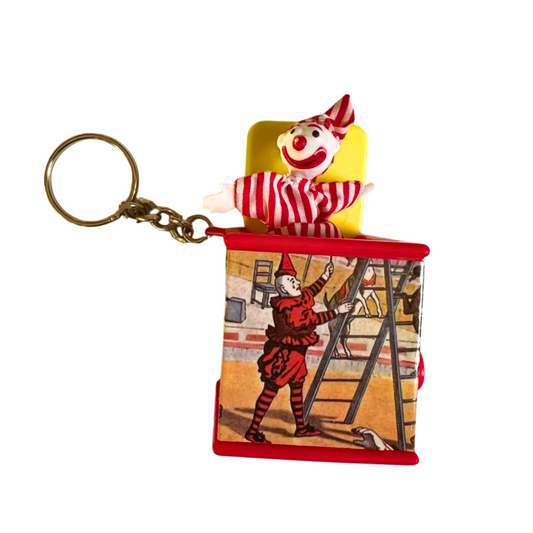 1998 Circus Jack in the Box Clown Keychain Purse Charm