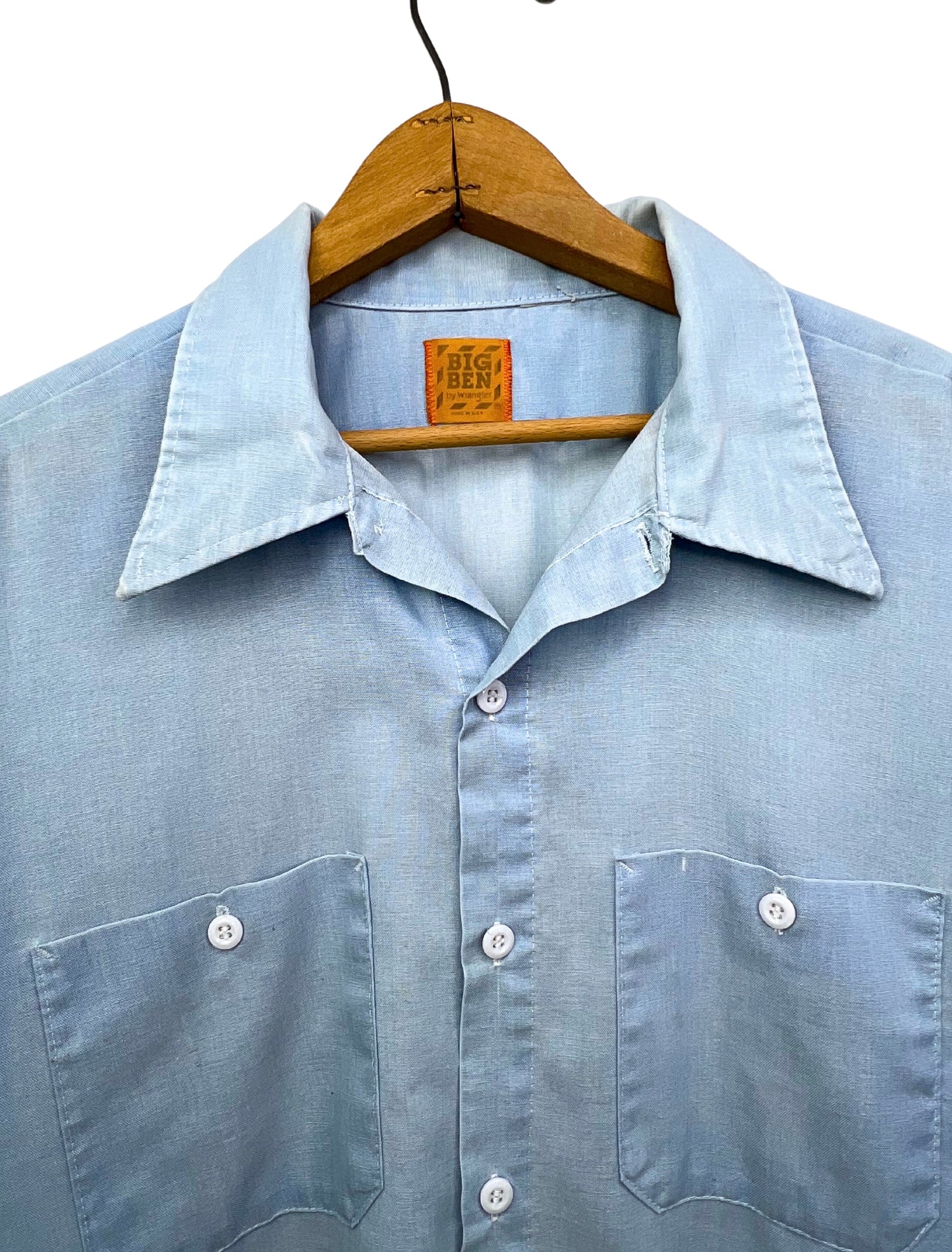 70’s Chambray Workwear Big Ben by Wrangler Buttonup Size XL