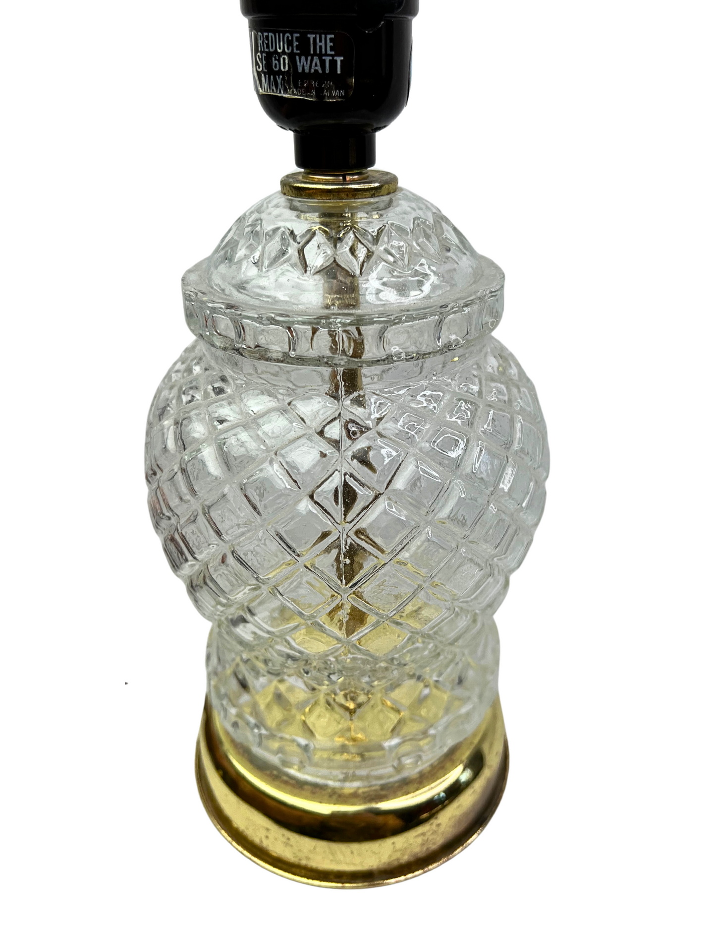 80’s Crystal Brass Tableside 10” Lamp