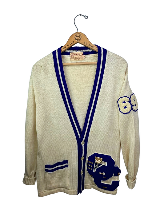 1969 Oak Creek “OC” Varsity Letterman Wool Academic Cardigan