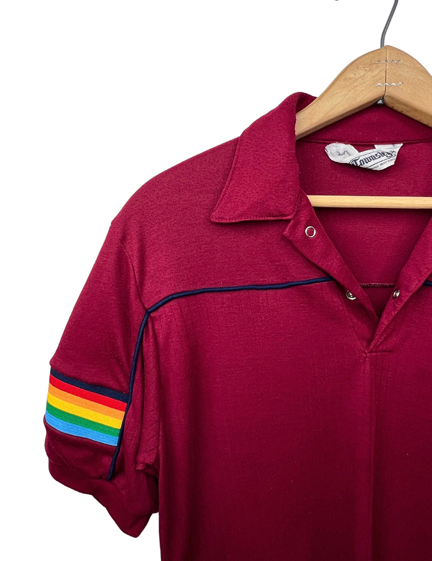 60’s Rainbow Striped Townsley Henley Polo Size Medium