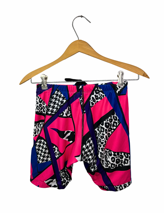90’s Neon Leopard Print Houndstooth Bike Shorts Size XS/S