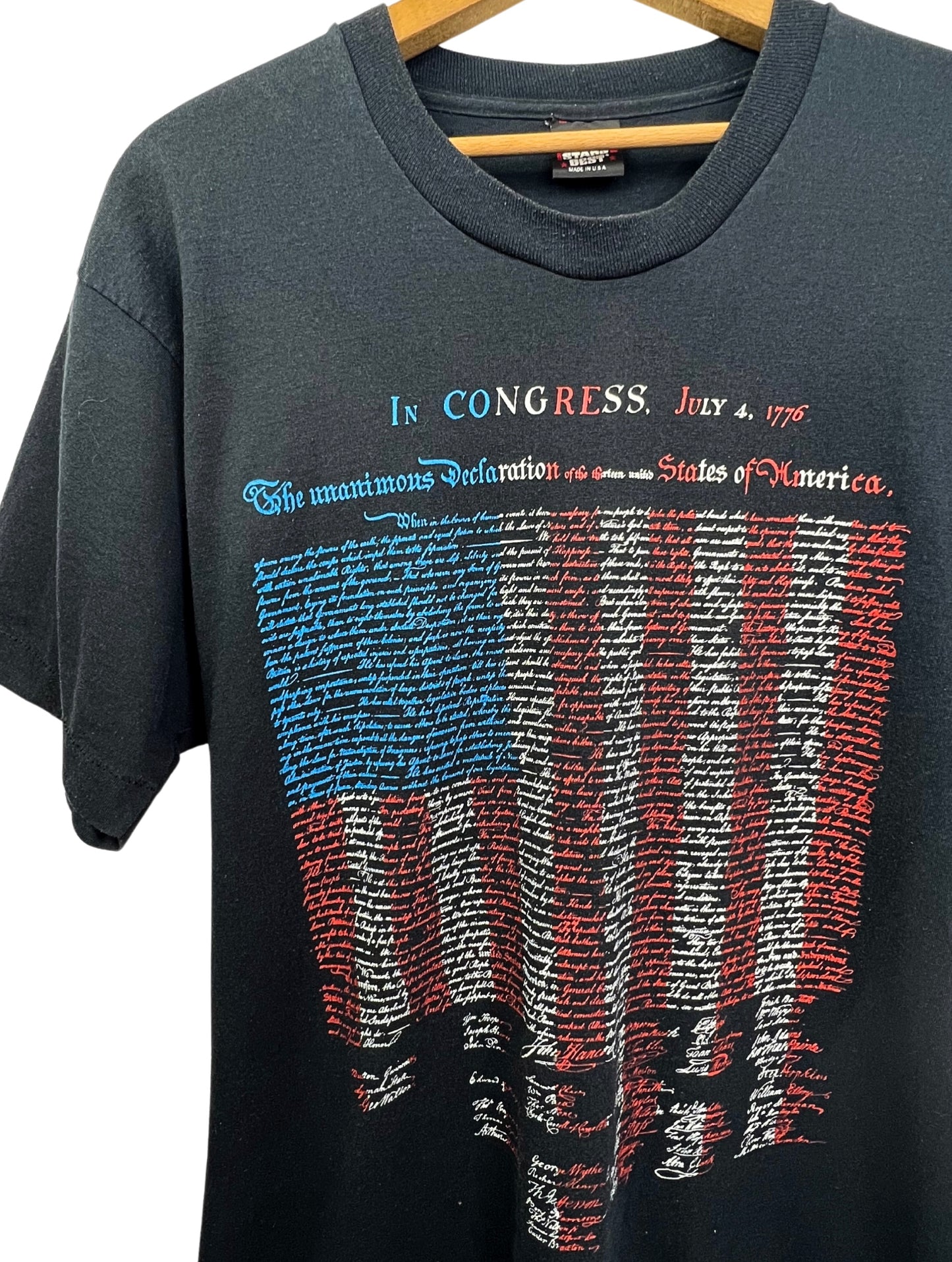90’s Declaration of Independence July 4th, 1776 Fireworks T-shirt Size XL