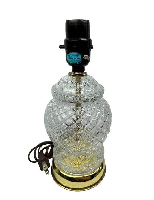 80’s Crystal Brass Tableside 10” Lamp