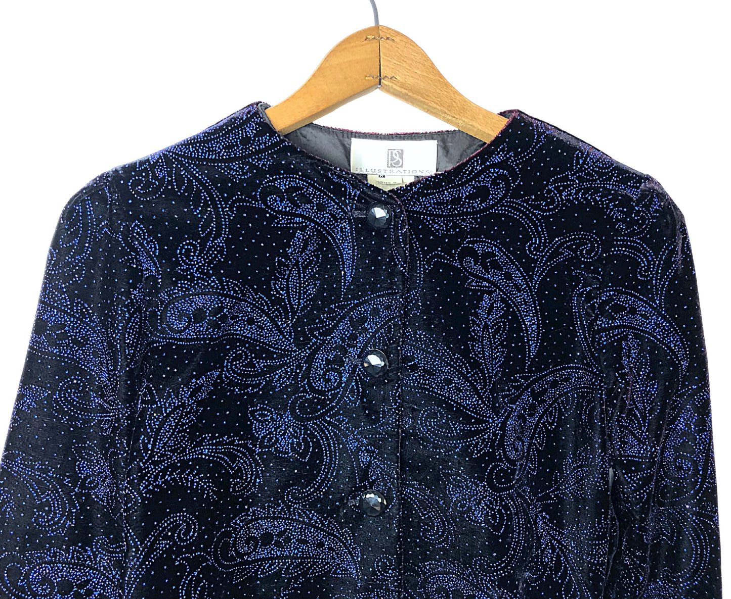 90’s Velvet Sequined Brioche Cropped Ballet Coat Size Small
