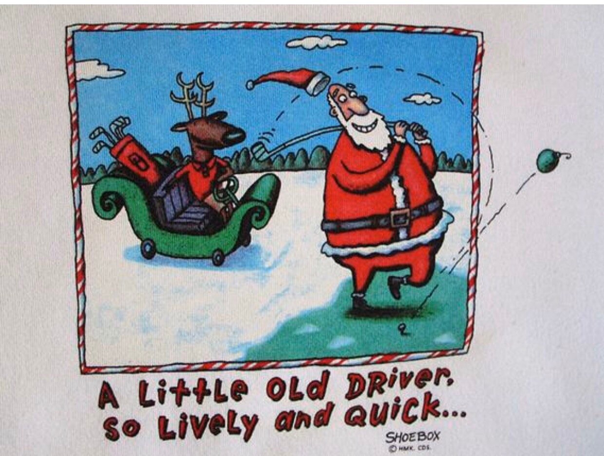 Vintage 90's GOLF Santa Claus Ugly CHRISTMAS "A Little Old Driver, So Lively and Quick" Sweatshirt Size X-Large