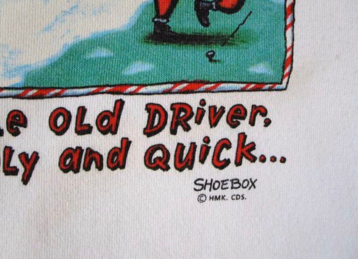 Vintage 90's GOLF Santa Claus Ugly CHRISTMAS "A Little Old Driver, So Lively and Quick" Sweatshirt Size X-Large