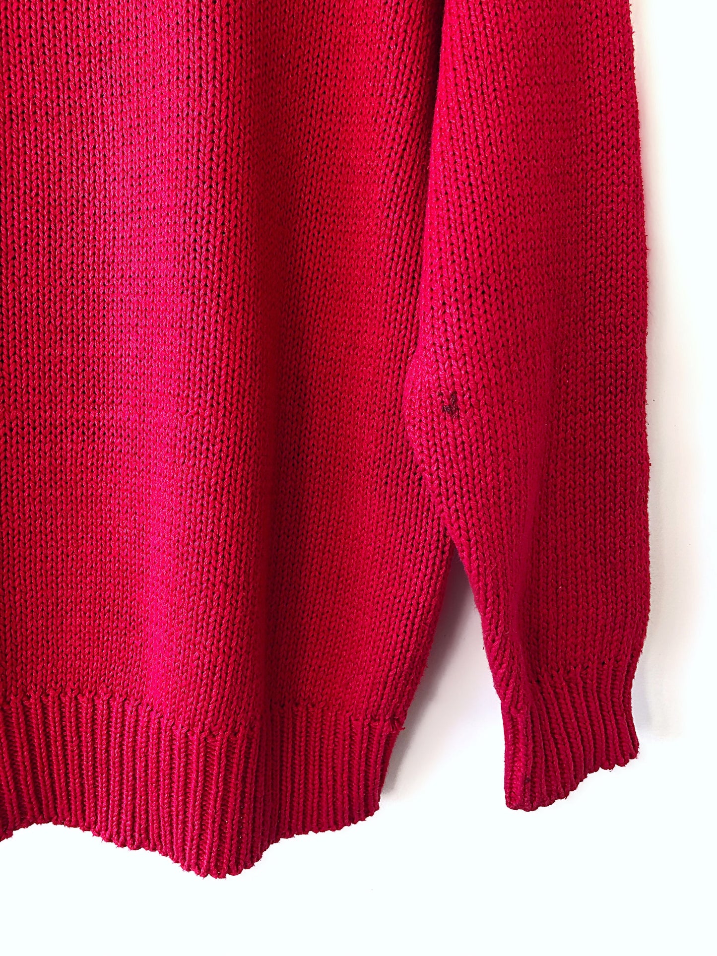 80's SNOWMAN Chunky Knit Novelty Ugly Holiday Sweater Size Medium