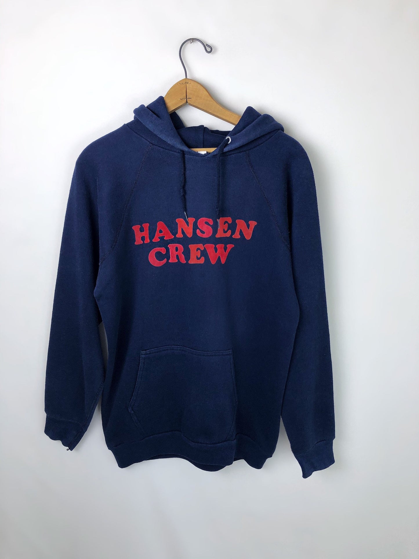 80’s HANSEN CREW Flocked Letters 50/50 Athletic Hoodie Size Large