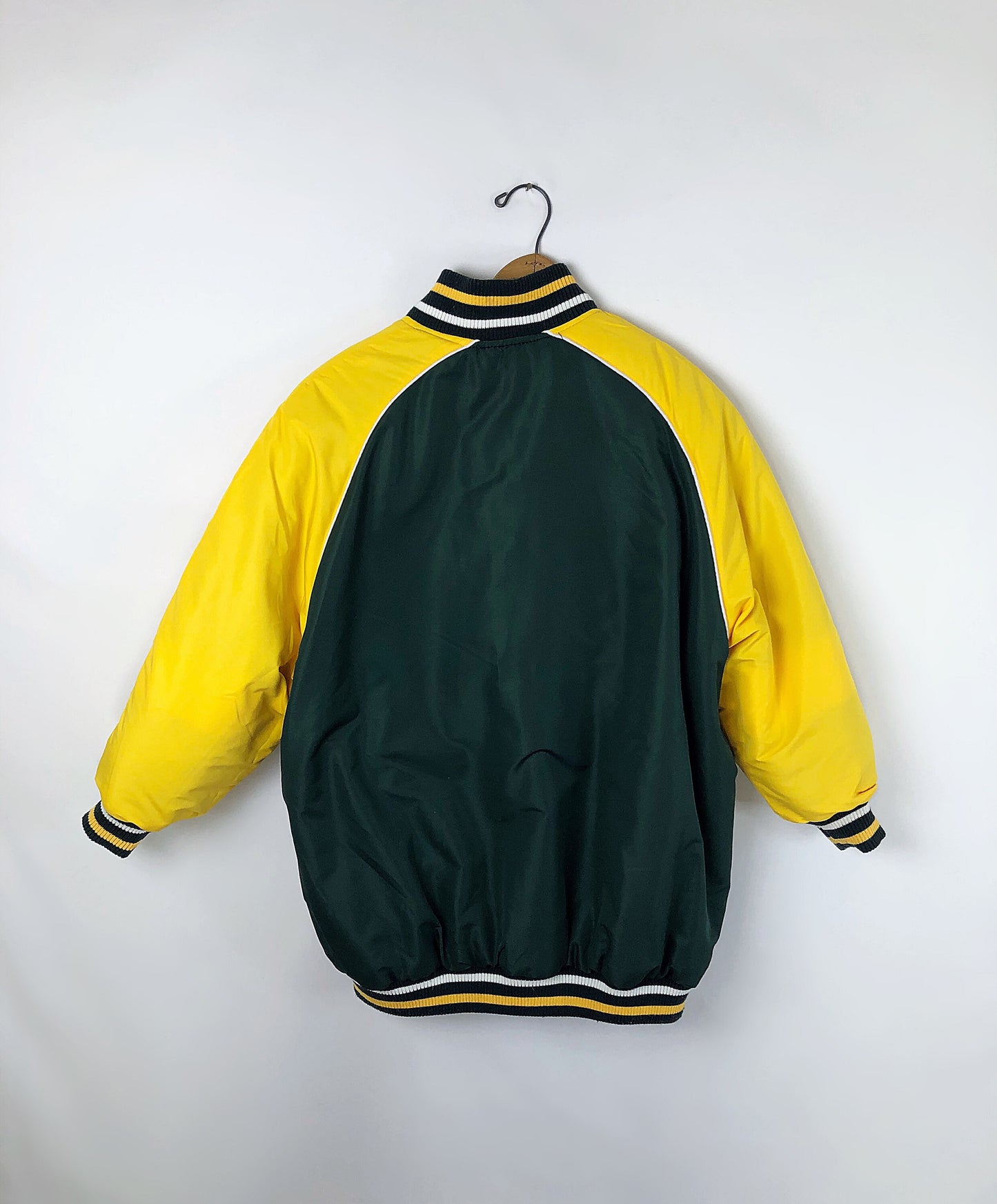 Vintage 90’s Green Bay PACKERS Football REVERSIBLE Leather & Wool Wear it Two Ways Jacket Size 2XL