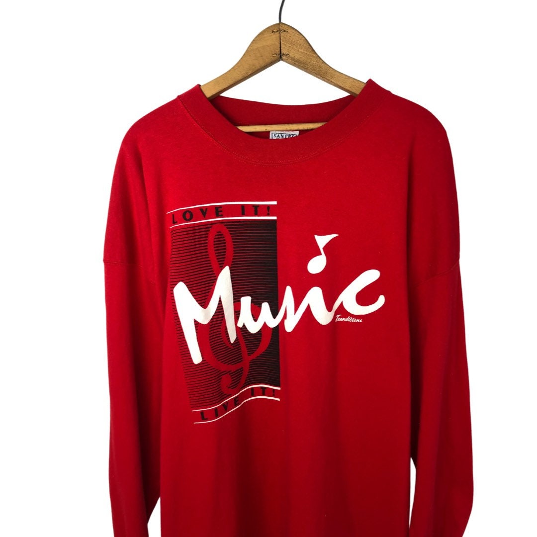 90’s MUSIC Traditions Love It! Live It! Oversized 100% Cotton Crew Neck Size 2XL