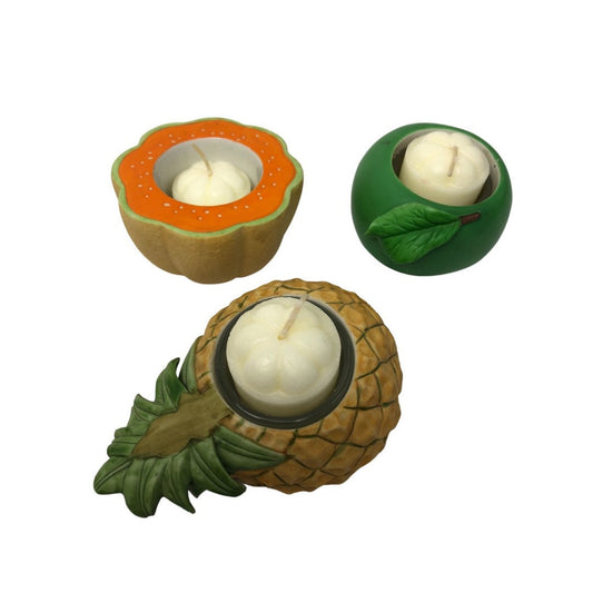 Vintage 90’s Ceramic Fruit Your Choice- Pineapple Green Apple - Cantaloupe PARTYLITE Votive Candle Holder