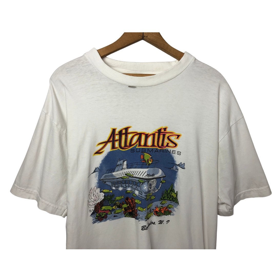 90’s ATLANTIS Submarines Barbados Island Supply 100% Cotton T-Shirt Size X-Large