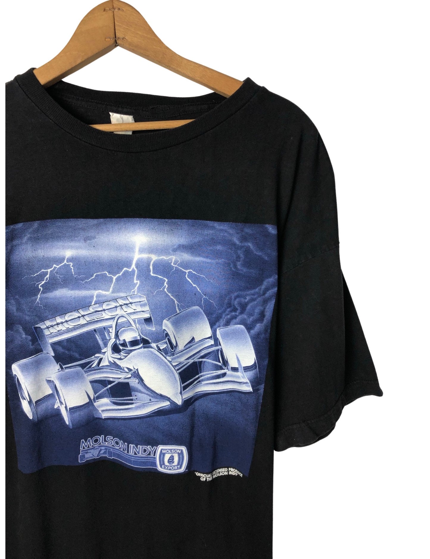 90’s Molson Export Indy Race Car 100% Cotton T-shirt Size X-Large