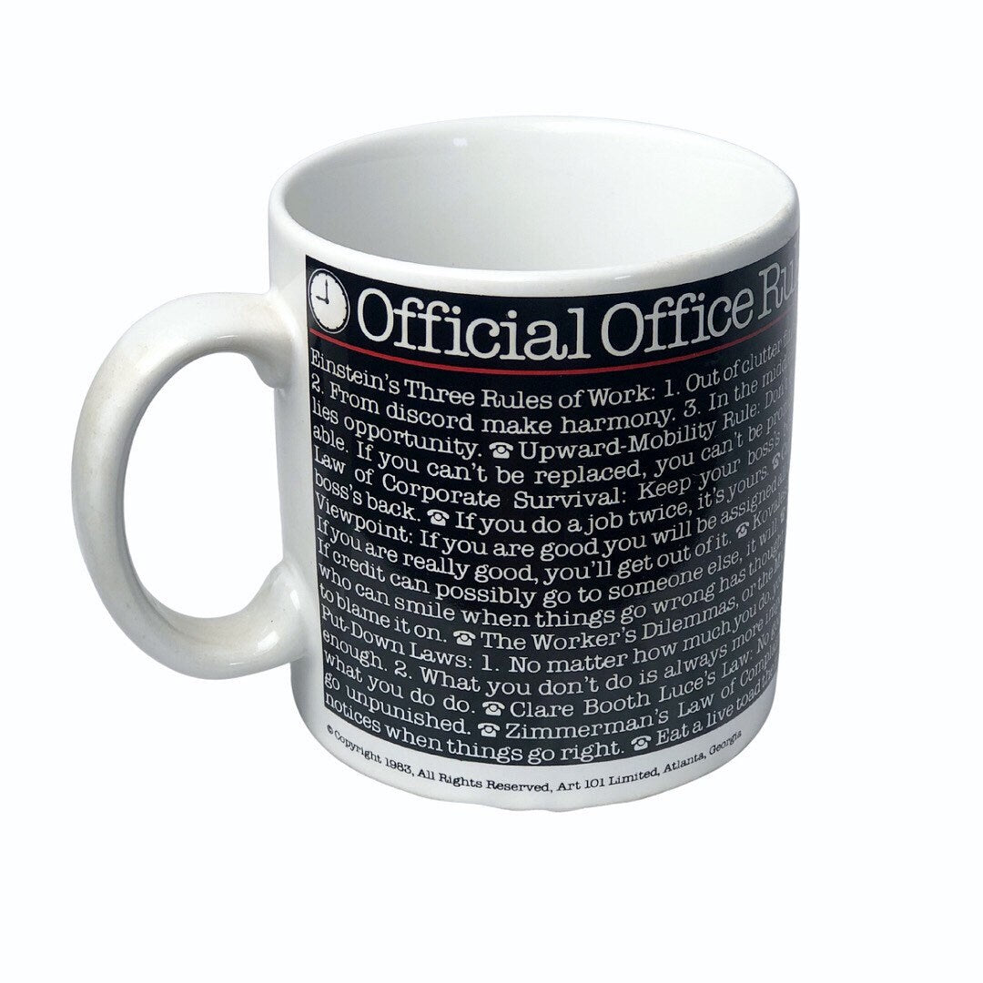 1983 Official OFFICE Rules Funny Coffee Mug