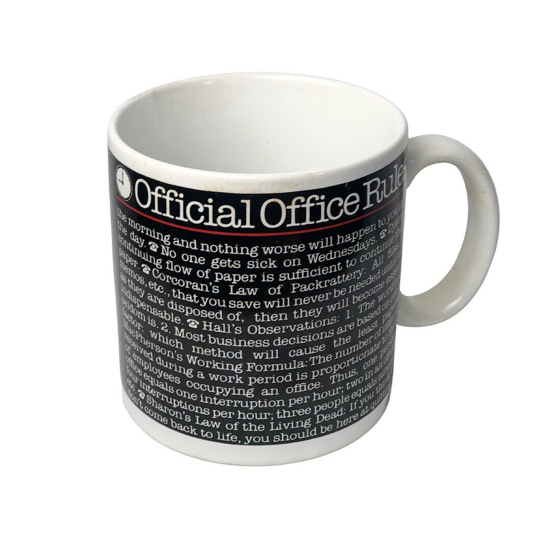 1983 Official OFFICE Rules Funny Coffee Mug
