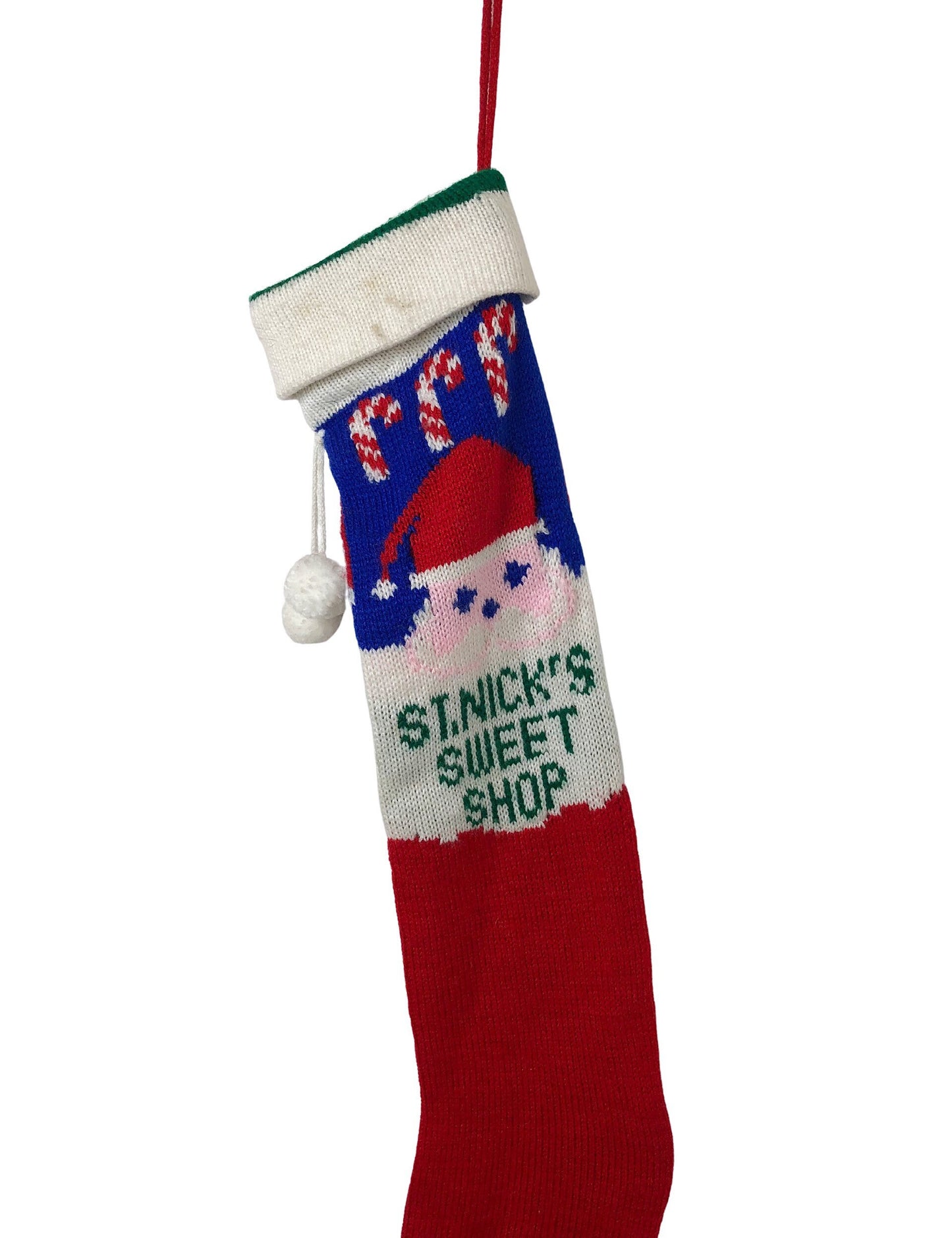 60’s Sweet Shop St Nicholas Pom Pom Santa Christmas Sweater Stocking