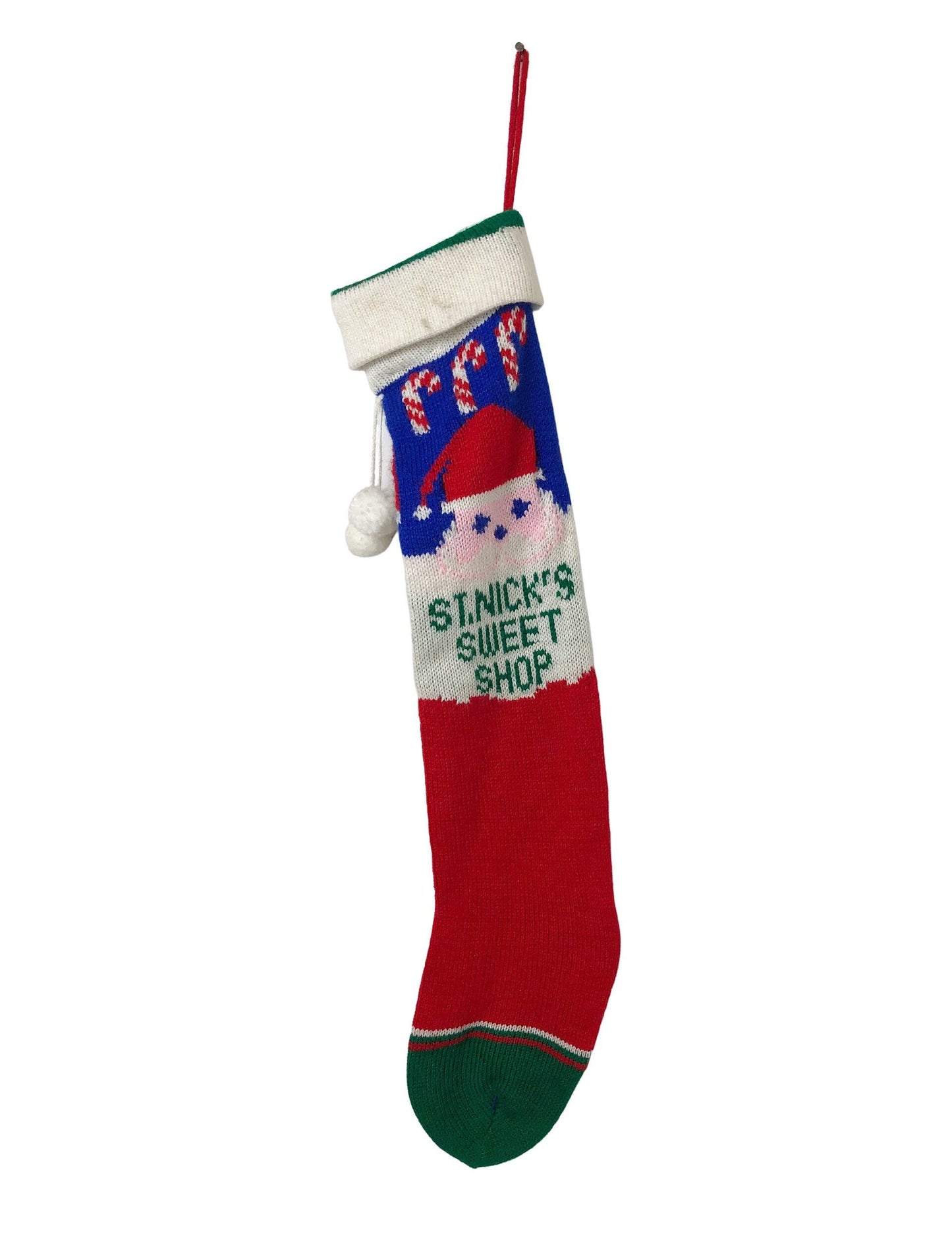 60’s Sweet Shop St Nicholas Pom Pom Santa Christmas Sweater Stocking