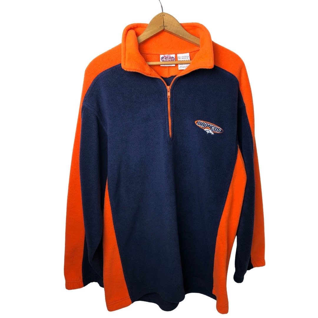 1998 Denver Broncos NFL Football 1/4 Zip Fleece Pullover Size Large