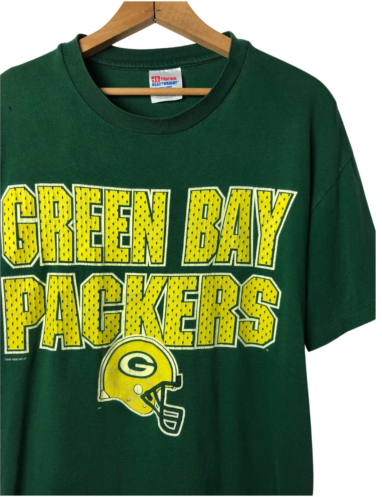 Vintage 1996 Green Bay Packers Football Super Soft 100% Cotton Hanes T-shirt Size Large