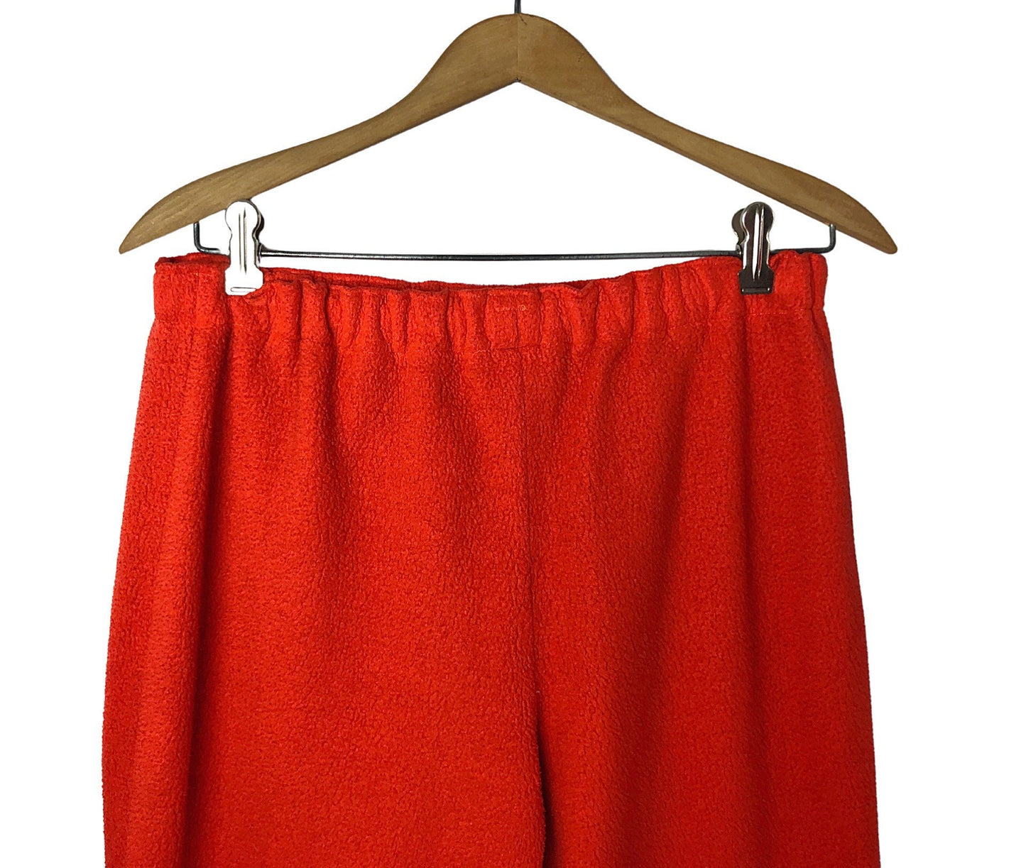 Vintage 80’s Pumpkin Orange Velour Fleece Elastic Waist Lounge Pants Wms Size Large