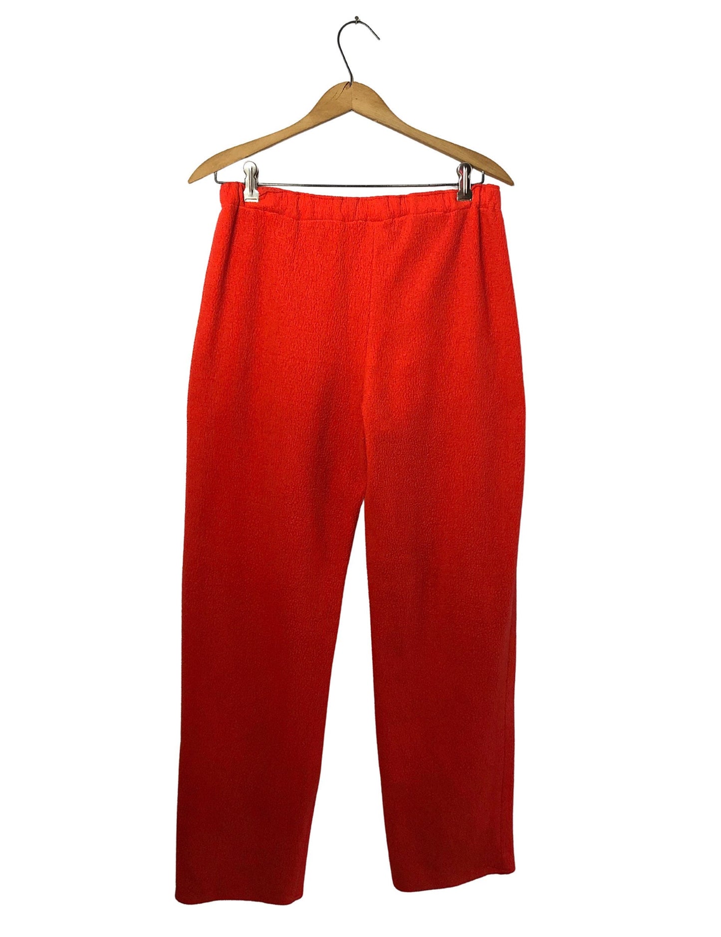 Vintage 80’s Pumpkin Orange Velour Fleece Elastic Waist Lounge Pants Wms Size Large