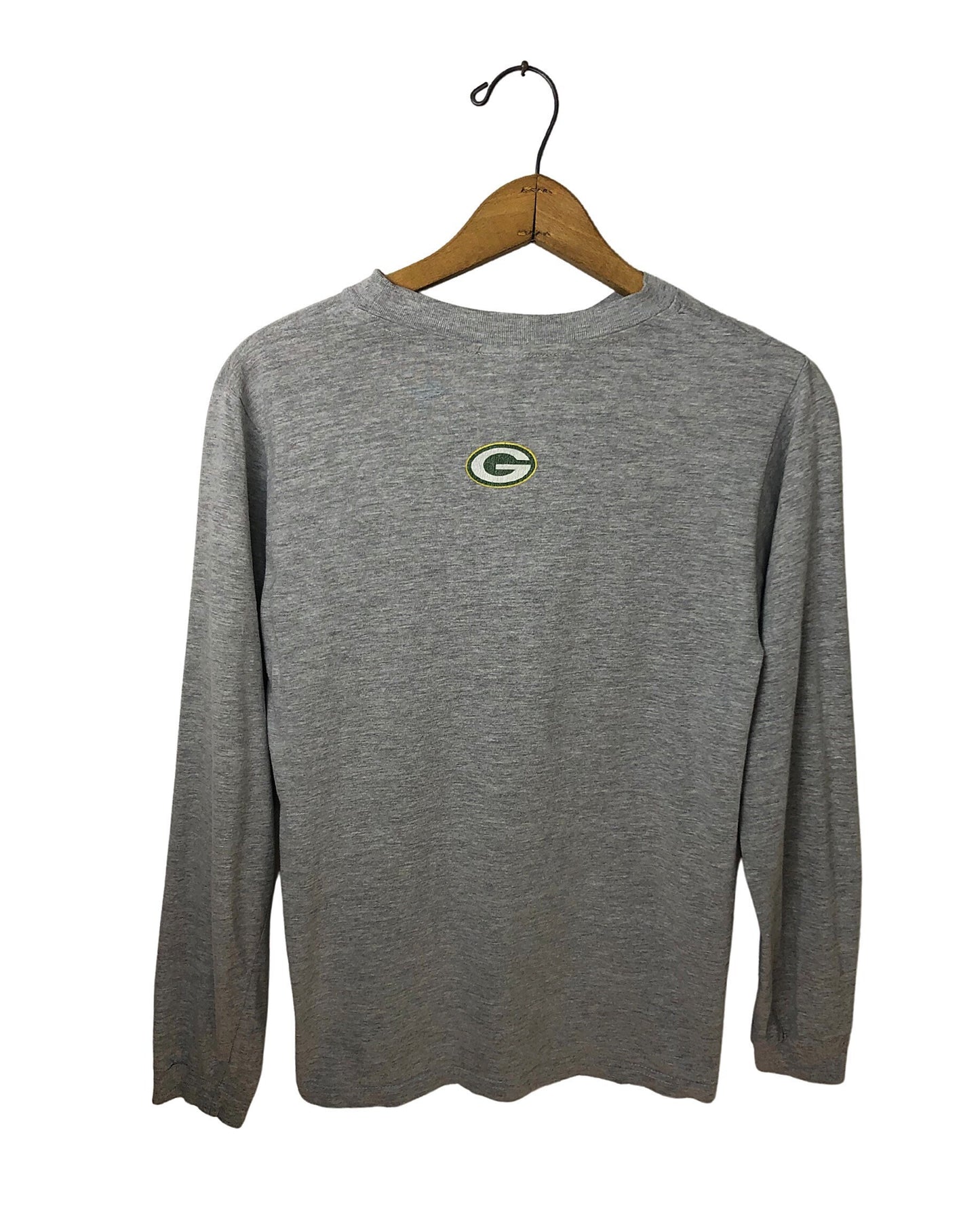 Vintage 90’s Green Bay Packers NIKE Swoosh 100% Cotton Long Sleeve Tee Kids size XL, Wms size S