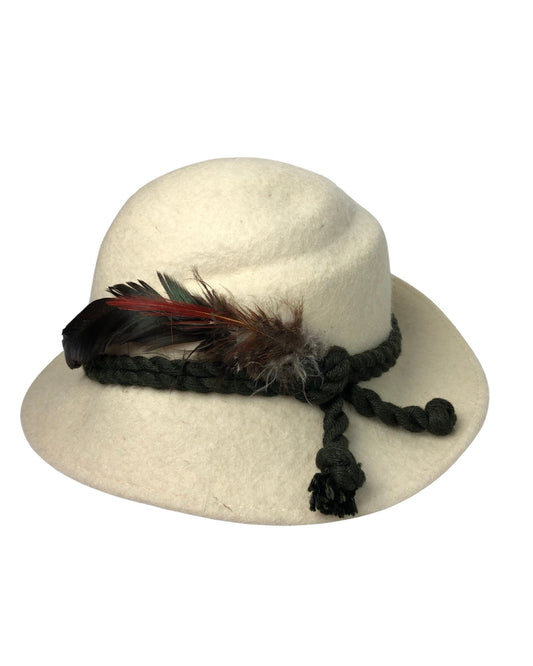 Vintage 50’s Ivory Wool Feather Fedora Fall Hat