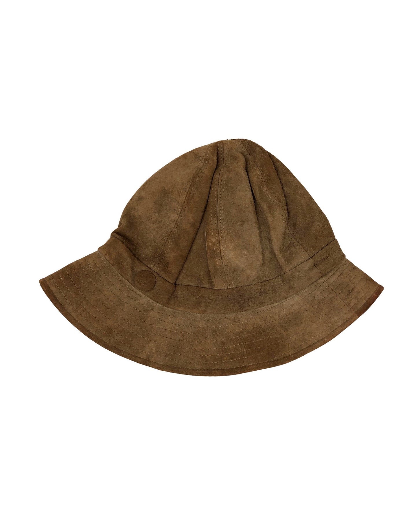 Vintage 50’s Astor Hats Chocolate Brown Suede Button Bucket Hat