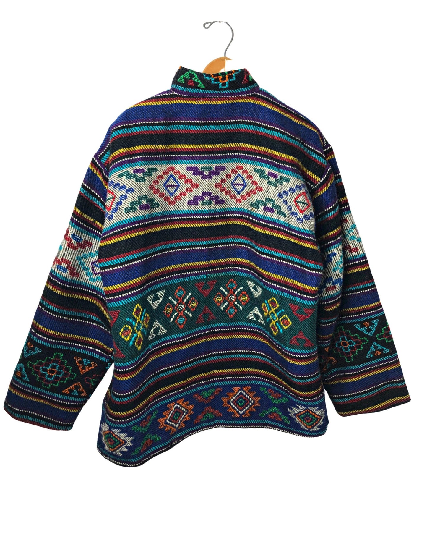 80’s Rainbow Nepal Wool Gorgeous Embroidery Coat Size Large