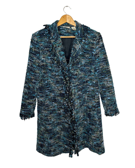 90’s Laura Ashley Blue Bouclé Eyelash Peacoat Size Medium