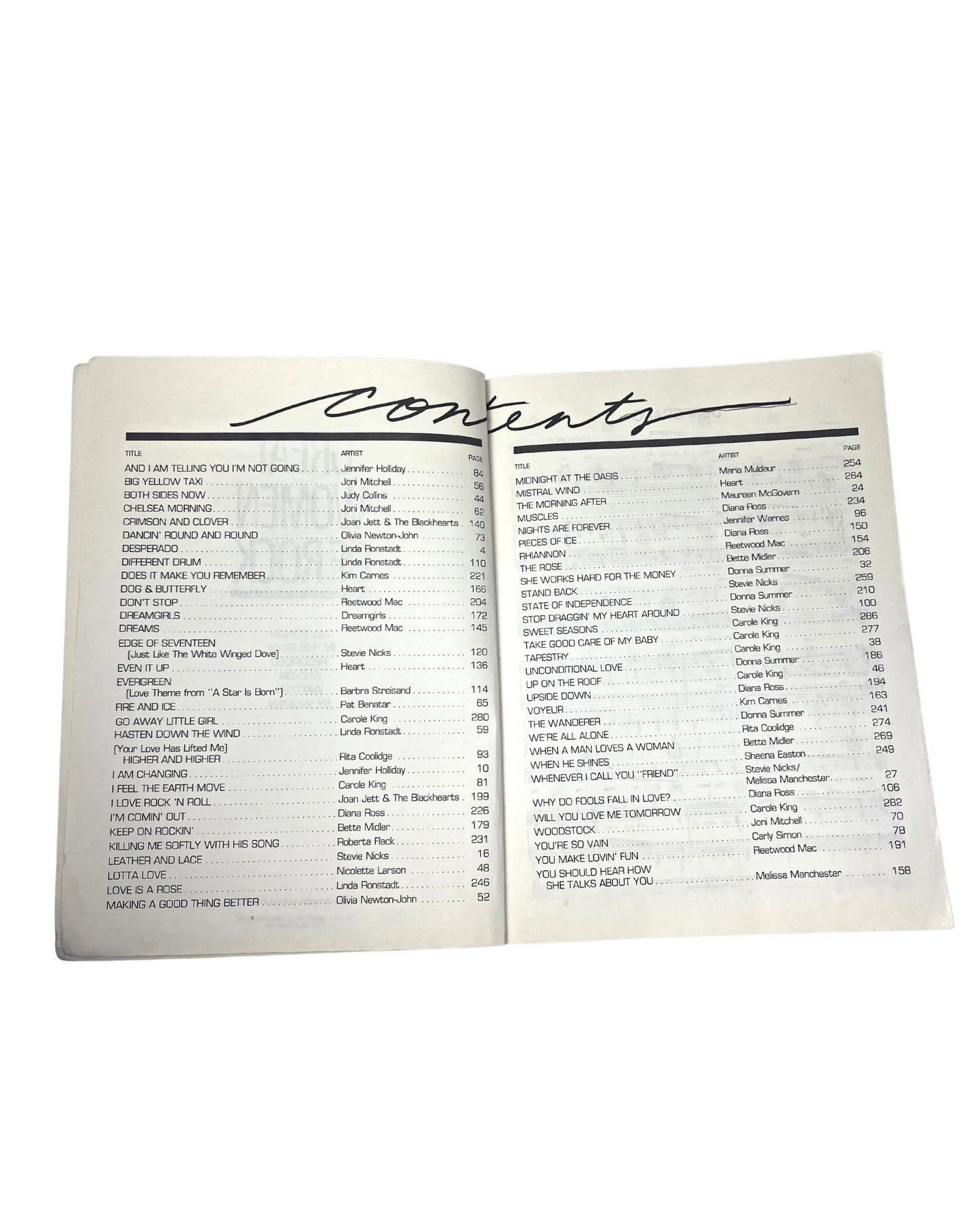 1984 Great Women of Rock Sheet Music Book Stevie Nicks Diana Ross Cyndi Lauper