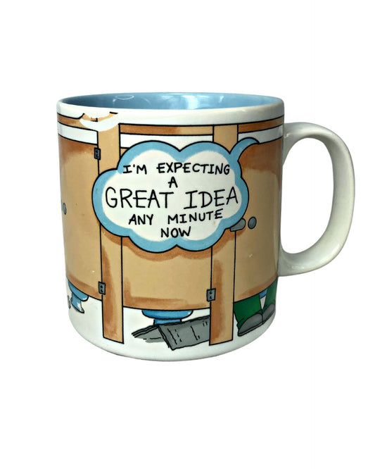 90’s Funny I’m Expecting A Great Idea Any Minute Here Bathroom Stall Coffee Mug