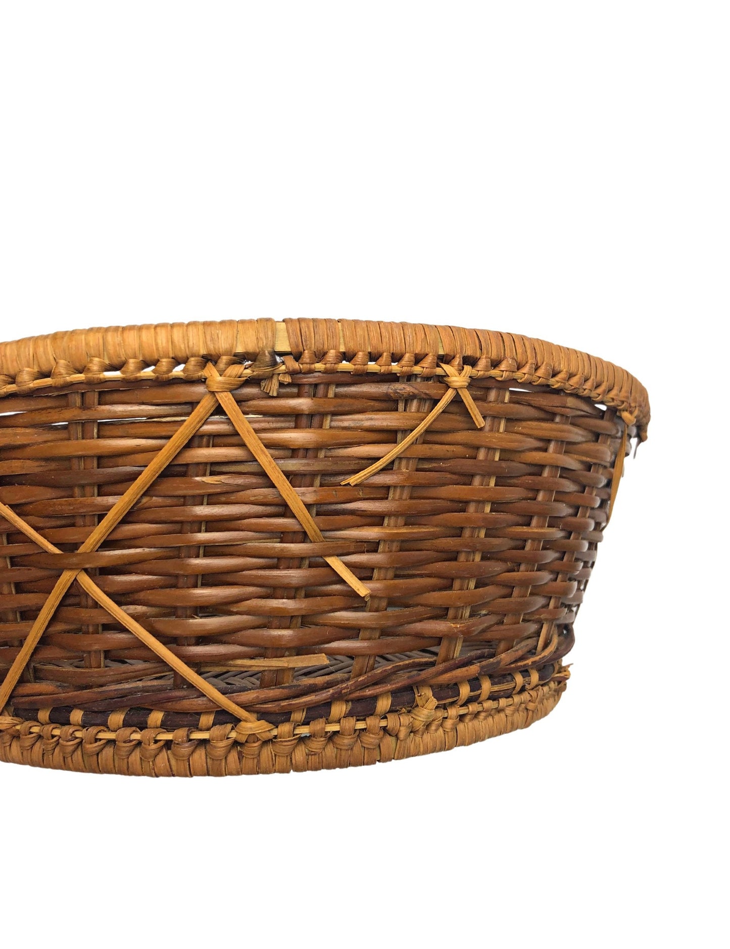 Vintage 80’s Woven Wall Catchall Basket 9” W x 9” H x 3” D