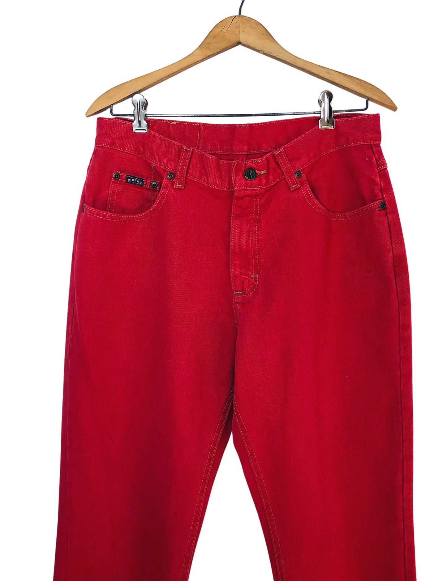 90’s Riders Cherry Red Denim Tapered Leg Jeans Size 10/12