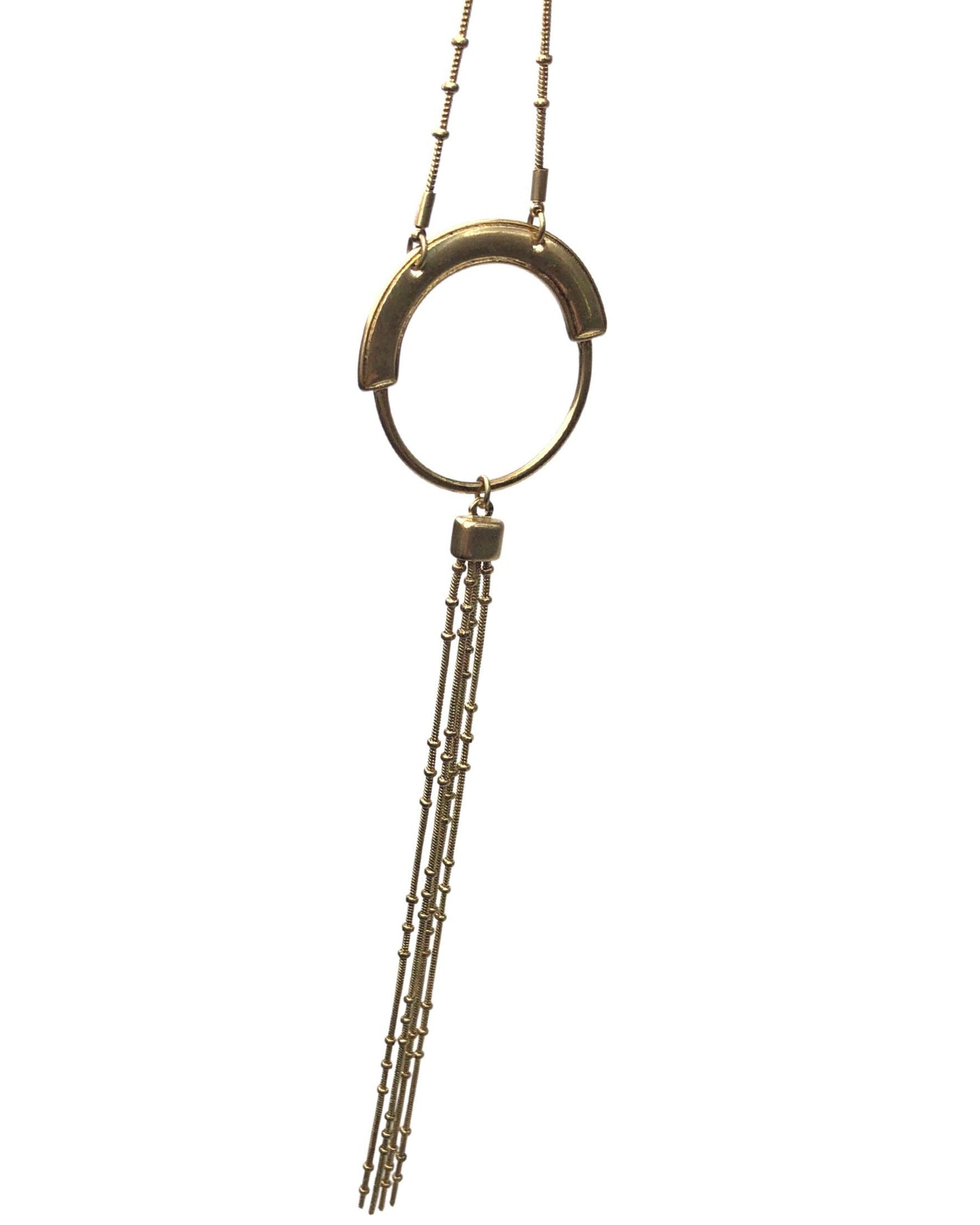 Vintage 70’s Gold Circle Fringe Tassel Necklace